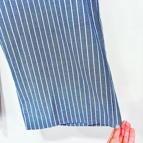 BELLE  VERE Wide blue and white striped pants - Picture 8 of 8
